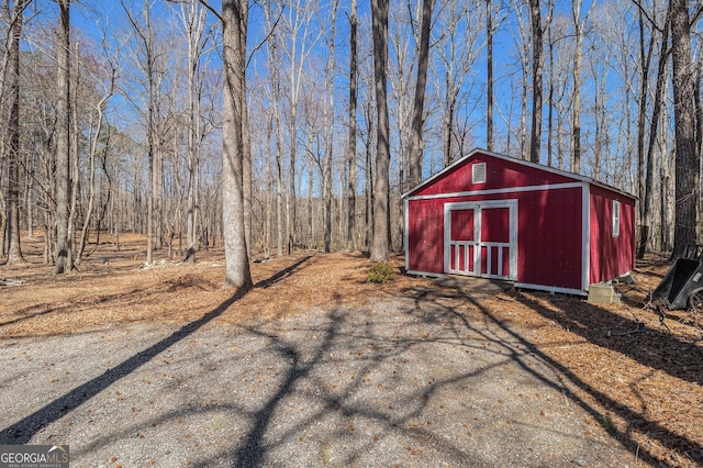 view of shed