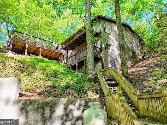 185 Pope Dickson Ln, Clarkesville, GA 30523 - view of home's exterior with stairs and a deck