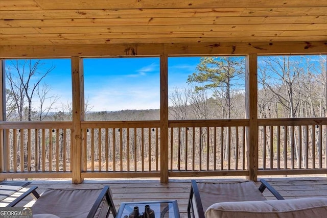 view of unfurnished sunroom