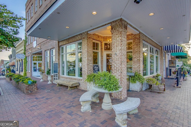 view of patio featuring french doors