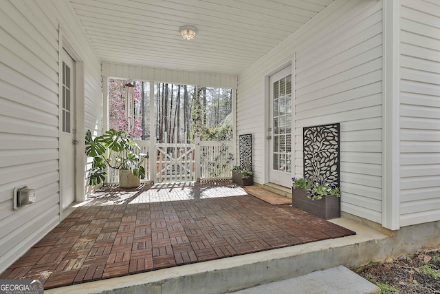 view of unfurnished sunroom