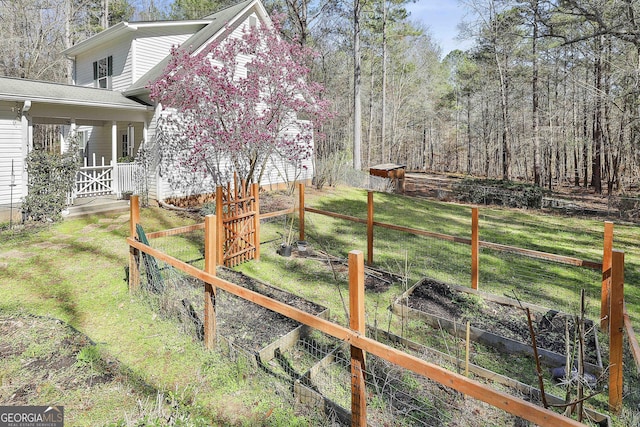 view of yard with a vegetable garden