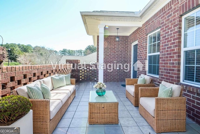 view of patio / terrace with an outdoor living space