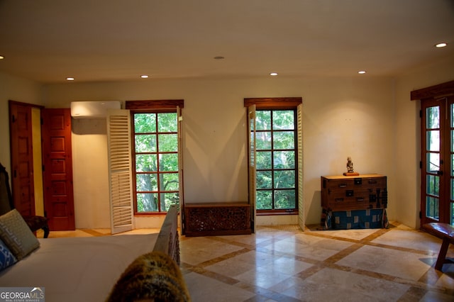 interior space with recessed lighting