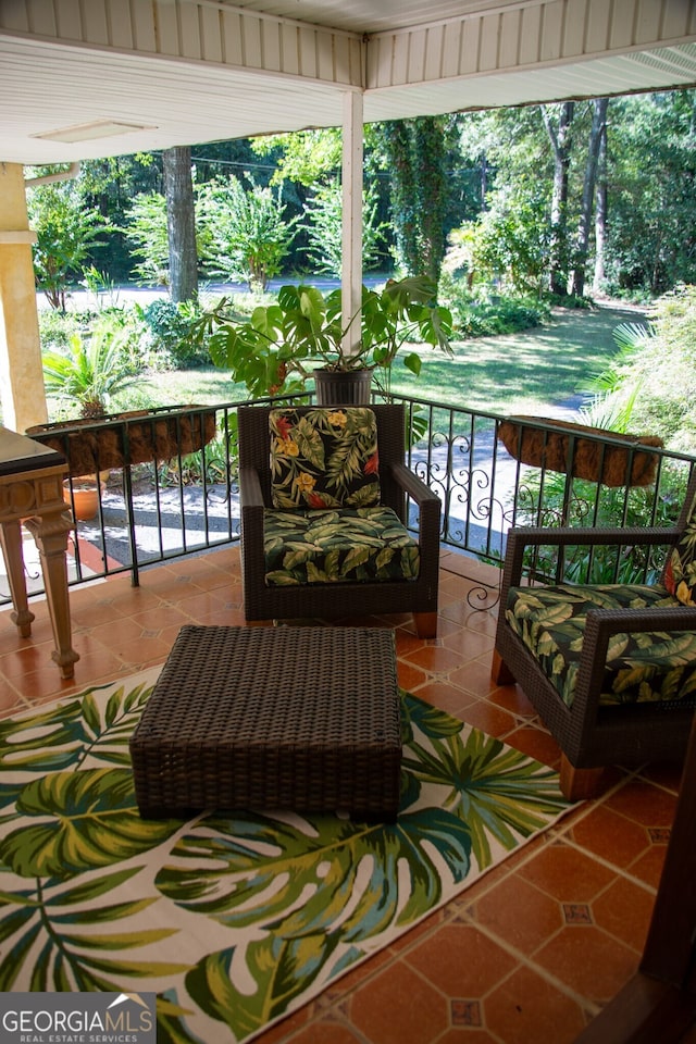 balcony with a porch