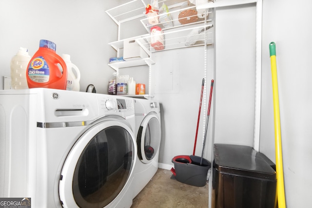 laundry room with laundry area and separate washer and dryer