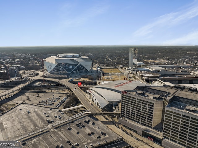 aerial view featuring a view of city