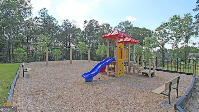 community play area with fence