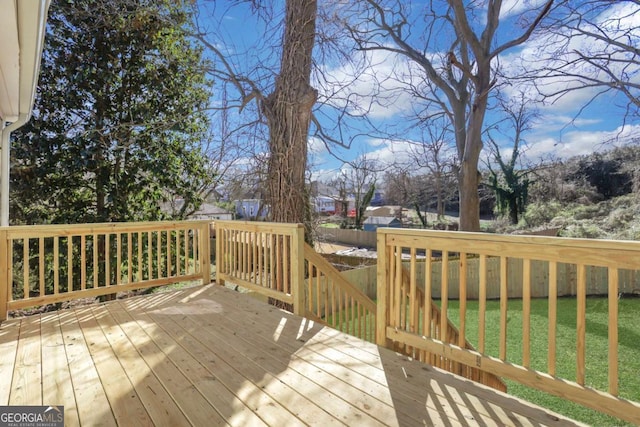 deck with a lawn