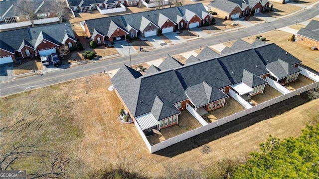 aerial view with a residential view