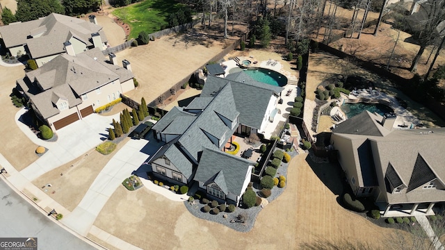 drone / aerial view with a residential view