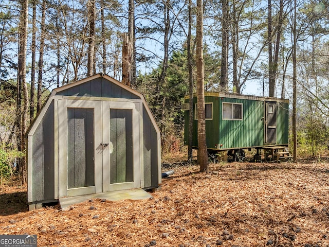 view of shed