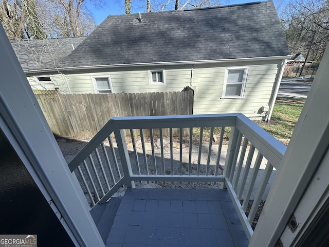 wooden terrace with fence