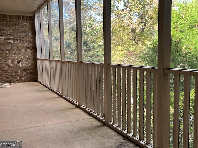 view of unfurnished sunroom