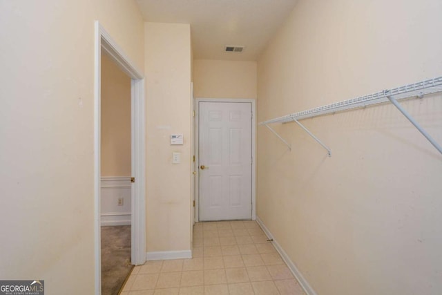 spacious closet with visible vents