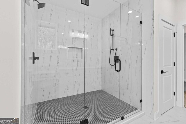 3636 Castoff Ct, Gainesville, GA 30506 - bathroom featuring marble finish floor and a marble finish shower