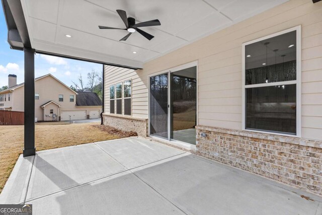 3636 Castoff Ct, Gainesville, GA 30506 - view of patio with ceiling fan and fence
