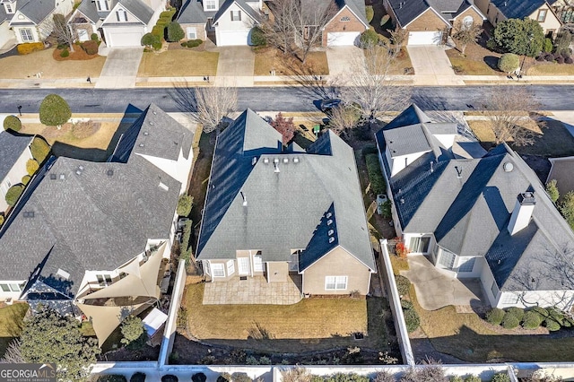 drone / aerial view with a residential view