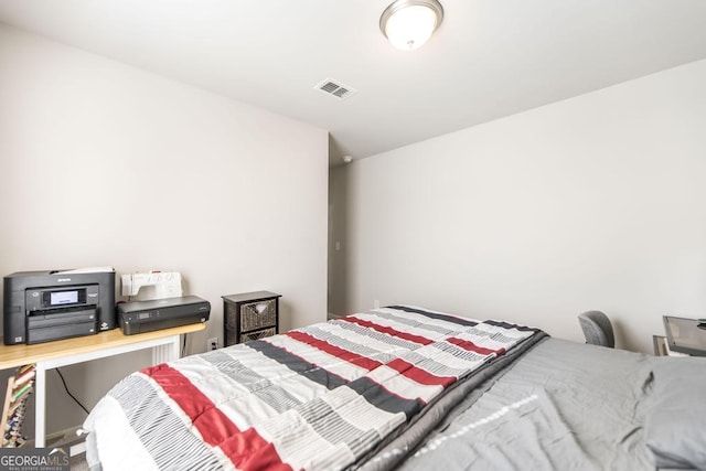 bedroom with visible vents