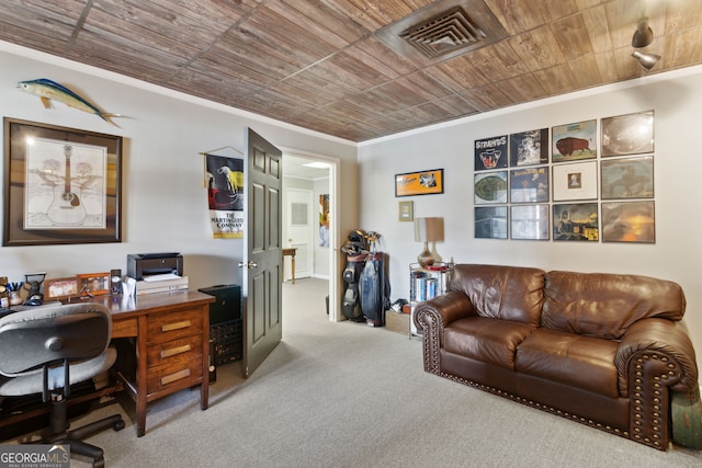 interior space with ornamental molding and visible vents