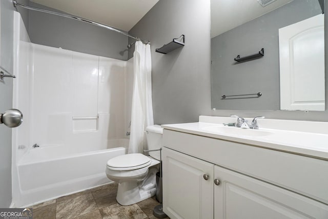 5987 Westchase St, Atlanta, GA 30336 - full bathroom featuring vanity, toilet, and shower / bath combo with shower curtain