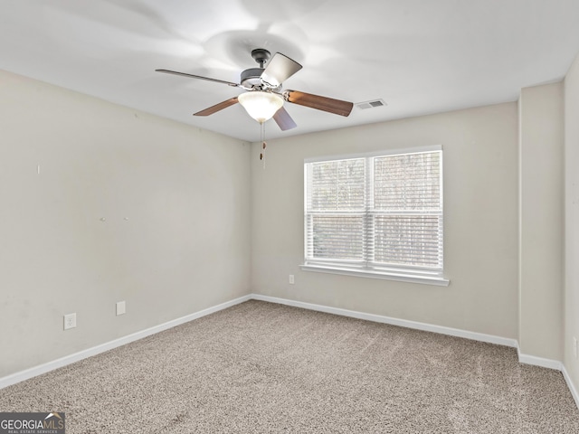 340 Autumn Crk, Senoia, GA 30276 - carpeted spare room with ceiling fan, baseboards, and visible vents