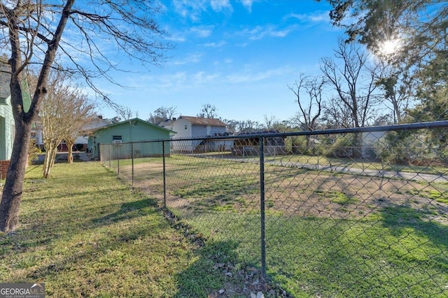 view of yard featuring fence