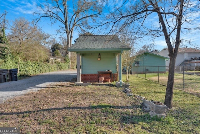 exterior space featuring fence