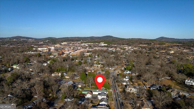 aerial view featuring a mountain view