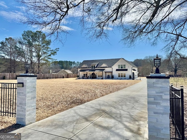 view of yard with a fenced front yard