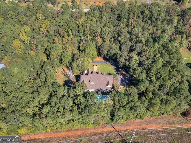 aerial view with a forest view