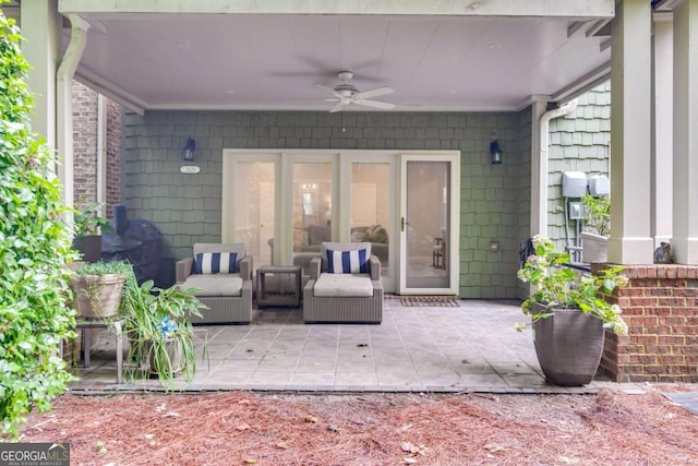 view of patio / terrace with a ceiling fan