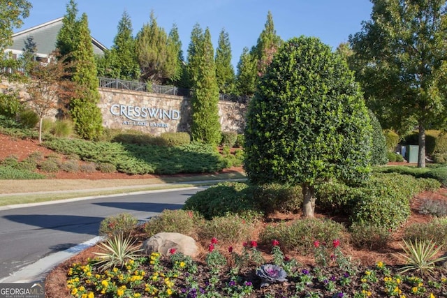 view of community sign