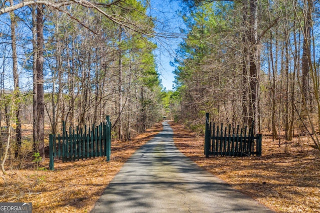 view of street with a gate