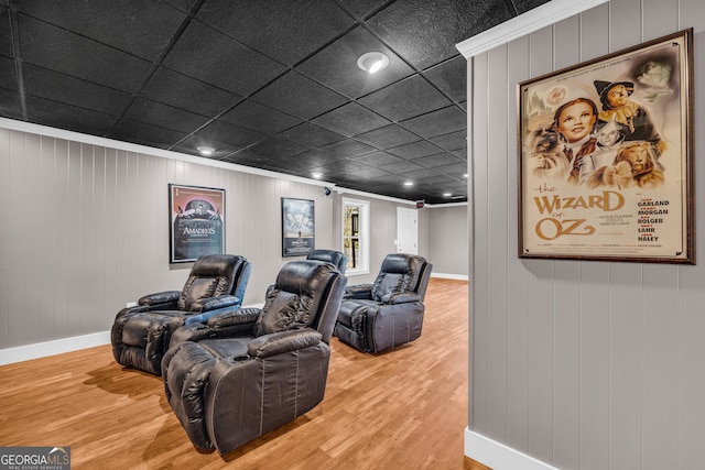 599 Double Branch Rd, Danielsville, GA 30633 - cinema featuring wood finished floors, baseboards, crown molding, and recessed lighting