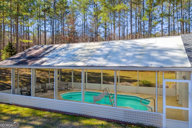 599 Double Branch Rd, Danielsville, GA 30633 - view of pool featuring a patio area and a sunroom