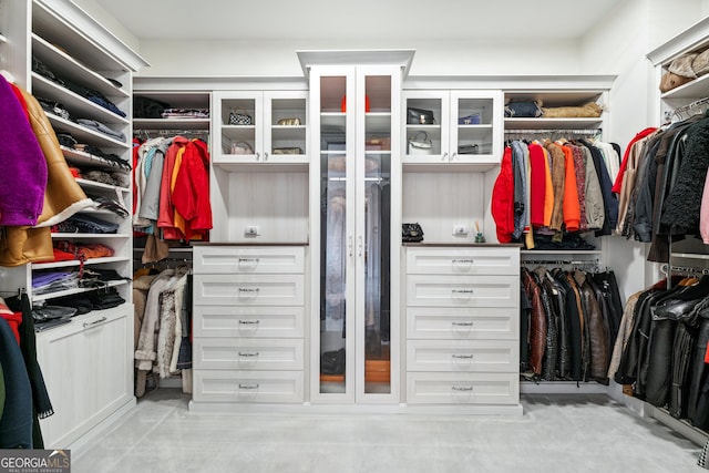 view of walk in closet