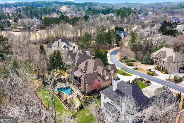 aerial view featuring a residential view