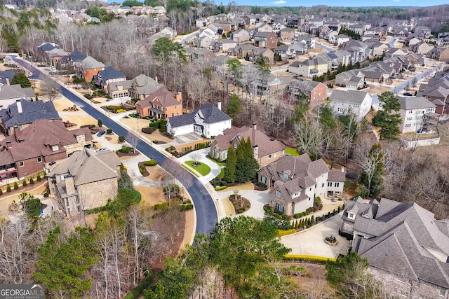 bird's eye view with a residential view