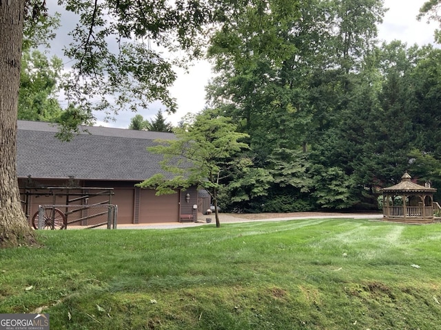 view of yard featuring a gazebo