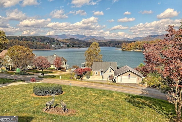 view of water feature featuring a mountain view