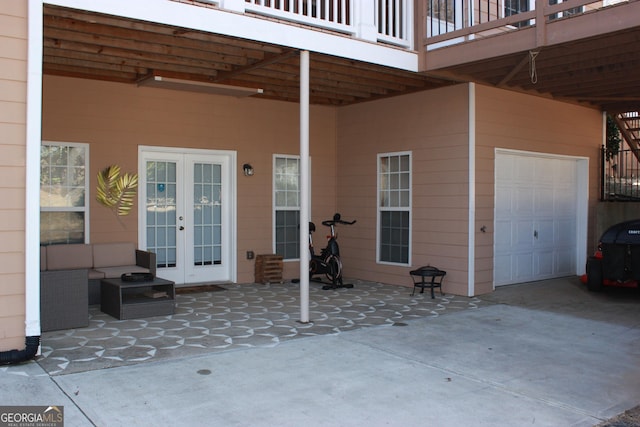 view of patio / terrace featuring french doors