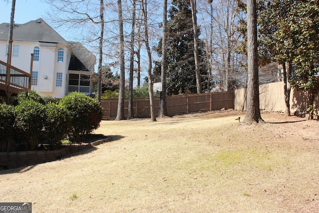 view of yard with fence