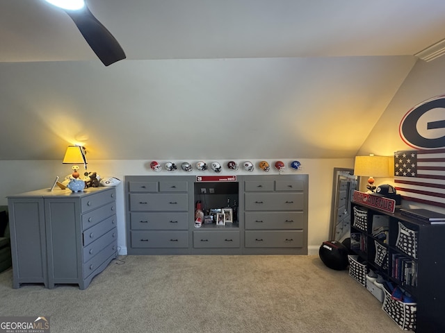 interior space with vaulted ceiling