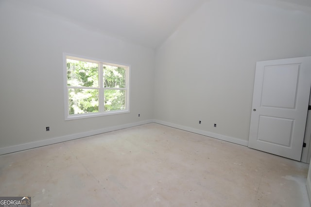 519 Tradition Pl, Lagrange, GA 30241 - additional living space featuring vaulted ceiling and unfinished concrete floors