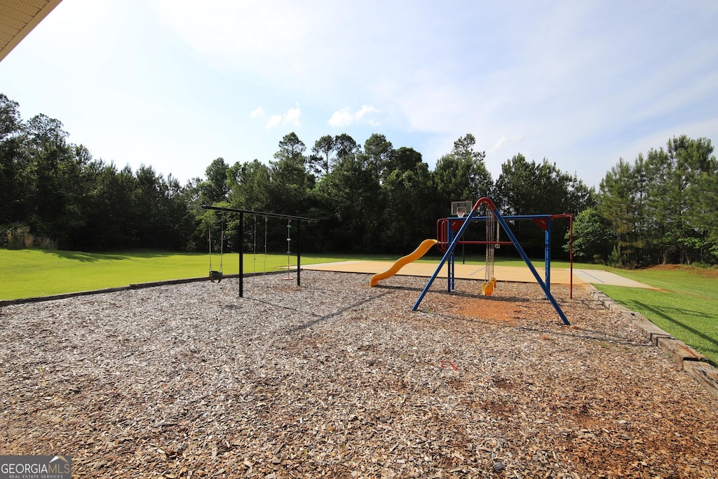 community playground with a yard