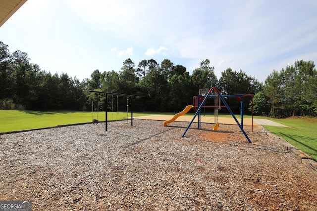 community playground with a yard