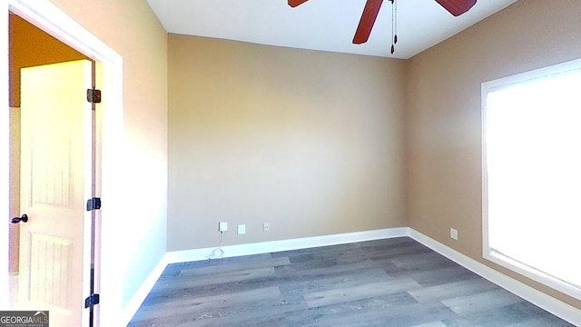 2026 Pin Oak Ter, Bonaire, GA 31005 - unfurnished room featuring ceiling fan, wood finished floors, and baseboards