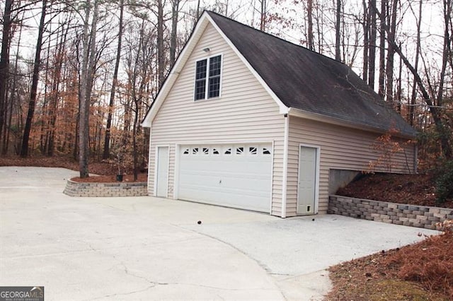 view of garage