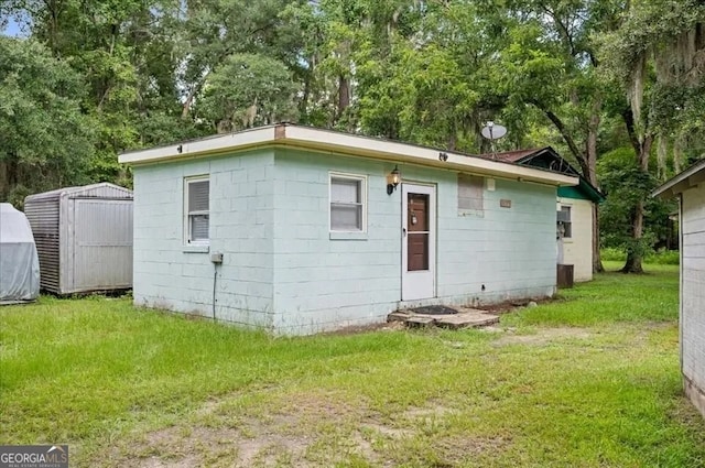 view of shed